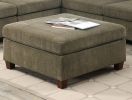 Contemporary 1pc OTTOMAN Tan Color Chenille Fabric Modular Corner wedge Sofa Living Room Furniture - as Pic