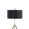 Black and Gold Tripod Drum Shade Floor Lamp - as Pic