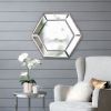 20" x 18" Hexagon Wall Mirror with Contemporary Glass Design, Home Decor Accent Mirror for Living Room, Entryway, Bedroom - as Pic