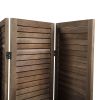 Sycamore wood 8 Panel Screen Folding Louvered Room Divider - brown