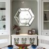 20" x 18" Hexagon Wall Mirror with Contemporary Glass Design, Home Decor Accent Mirror for Living Room, Entryway, Bedroom - as Pic