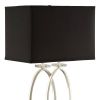 Brushed Nickel and Black Rectangular Shade Accent Lamp - as Pic