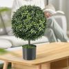 Indoor & Outdoor Decor Natural Look Artificial Ball Tree - Green - 22"