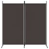 2-Panel Room Divider Brown 68.9"x70.9" Fabric - Brown