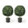 Indoor & Outdoor Decor Natural Look Artificial Ball Tree - Green - 22"