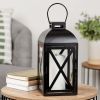 Mainstays Medium Black Metal Candle Holder Lantern - Mainstays