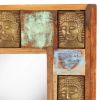 Mirror with Buddha Cladding 19.7"x19.7" Solid Reclaimed Wood - Brown