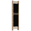 Folding 3-Panel Room Divider 47.2" Bamboo and Canvas - Black