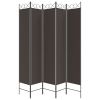 5-Panel Room Divider Brown 78.7"x86.6" Fabric - Brown