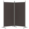 2-Panel Room Divider Brown 68.9"x70.9" Fabric - Brown