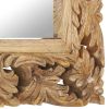 Hand Carved Mirror Brown 19.7"x19.7" Solid Mango Wood - Brown