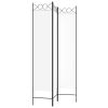 3-Panel Room Divider White 47.2"x78.7" Fabric - White