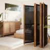 6-Panel Room Divider Black 165.4"x70.9" - Black