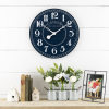 Mainstays 15.5" Blue Analog Indoor Round Farmhouse Wall Clock with White Arabic Numbers and Quartz Movement, 50721 - Mainstays