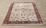 Stylish Classic Pattern Design Traditional Bordered Floral Filigree Area Rug - Beige|Ivory - 3' X 5'