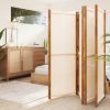 4-Panel Room Divider Cream White 110.2"x70.9" - Cream