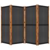 4-Panel Room Divider Black 110.2"x70.9" - Black