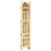 Hand carved 3-Panel Room Divider 47.2"x65" Solid Mango Wood - Brown