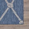 Home Decor Indoor/Outdoor Accent Rug Natural Stylish Classic Pattern Design - Navy|White - 5'3" X 7'0"