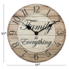 Westclox Light Brown Analog "Family Is Everything" Farmhouse Style 11" Analog QA MDF Wall Clock - Westclox