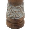 DecMode 3 Candle Bronze Wood Candle Holder, Set of 3 - DecMode