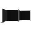 4-Panel Room Divider Black 274.8"x70.9" Fabric - Black