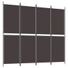 4-Panel Room Divider Brown 78.7"x70.9" Fabric - Brown