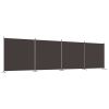 4-Panel Room Divider Brown 274.8"x70.9" Fabric - Brown