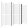 6-Panel Room Divider White 118.1"x70.9" Fabric - White