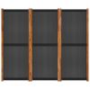 3-Panel Room Divider Black 82.7"x70.9" - Black