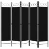 5-Panel Room Divider Black 78.7"x70.9" - Black