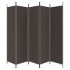 5-Panel Room Divider Brown 98.4"x78.7" Fabric - Brown