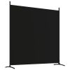 4-Panel Room Divider Black 274.8"x70.9" Fabric - Black