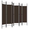 6-Panel Room Divider Brown 94.5"x70.9" - Brown