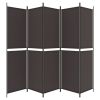 6-Panel Room Divider Brown 118.1"x86.6" Fabric - Brown