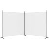 2-Panel Room Divider White 137"x70.9" Fabric - White