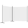 2-Panel Room Divider White 137"x70.9" Fabric - White