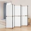 6-Panel Room Divider White 118.1"x70.9" Fabric - White