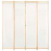 4-Panel Room Divider Cream 62.9"x66.9"x1.6" Fabric - Cream