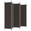 5-Panel Room Divider Brown 98.4"x78.7" Fabric - Brown