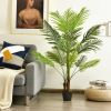 Indoor Outdoor Decorative Accessories Artificial Areca Palm Decorative Silk Tree - Green - 4.3 Ft