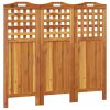 3-Panel Room Divider 47.8"x0.8"x45.3" Solid Wood Acacia - Brown