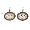 DecMode 12"H, 11"W Cream Metal Pocket Watch Style Wall Clock (2 Count) - DecMode