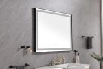 48*36 LED Lighted Bathroom Wall Mounted Mirror with High Lumen+Anti-Fog Separately Control - as Pic