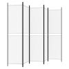 5-Panel Room Divider White 98.4"x78.7" Fabric - White