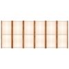 6-Panel Room Divider Cream White 165.4"x70.9" - Cream