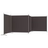 4-Panel Room Divider Brown 274.8"x70.9" Fabric - Brown