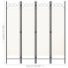 4-Panel Room Divider Cream White 63"x70.9" - White