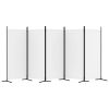 5-Panel Room Divider White 170.5"x70.9" Fabric - White