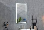 LED Bathroom Mirror 40 "x 26" with Front and Backlight, Large Dimmable Wall Mirrors with Anti-Fog, Memory, 3 Colors, LED Vanity Mirror - as Pic